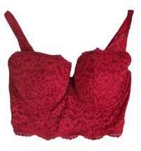 Victoria&#39;s Secret Women&#39;s Longline Demi Bustier Red Lace Size 38DDD - £15.63 GBP