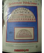 VTG Dimensions Christmas Welcome Counted Cross Stitch Kit  14x7 NEW NOS ... - $363.02 MXN