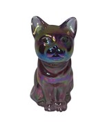 Fenton Pink Iridescent Art Glass Hand Painted Sitting Cat Figurine Artis... - $61.74 CAD