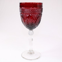 Cristal D&#39;Arques Durand Luminarc Wine Water Goblet Glass Ruby Red 8&quot; Wine Goblet - £12.52 GBP