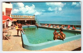 The Johnina Hotel Miami Beach Florida Swimming Pool Men Women Vintage 1950&#39;s - $11.40