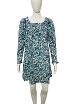 Doen New Women&#39;s Ruffled Pleated Serene Floral Printed Cotton Short Mini Dress S - £152.14 GBP