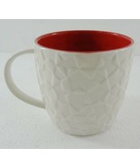 Starbucks Embossed Holiday Star Mug 2011 White w Red Interior 14 ounces NEW - £28.66 GBP