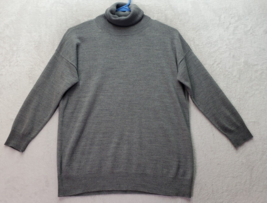 New York &amp; Company Sweater Women&#39;s Small Gray Knit Long Raglan Sleeve Tu... - £14.69 GBP