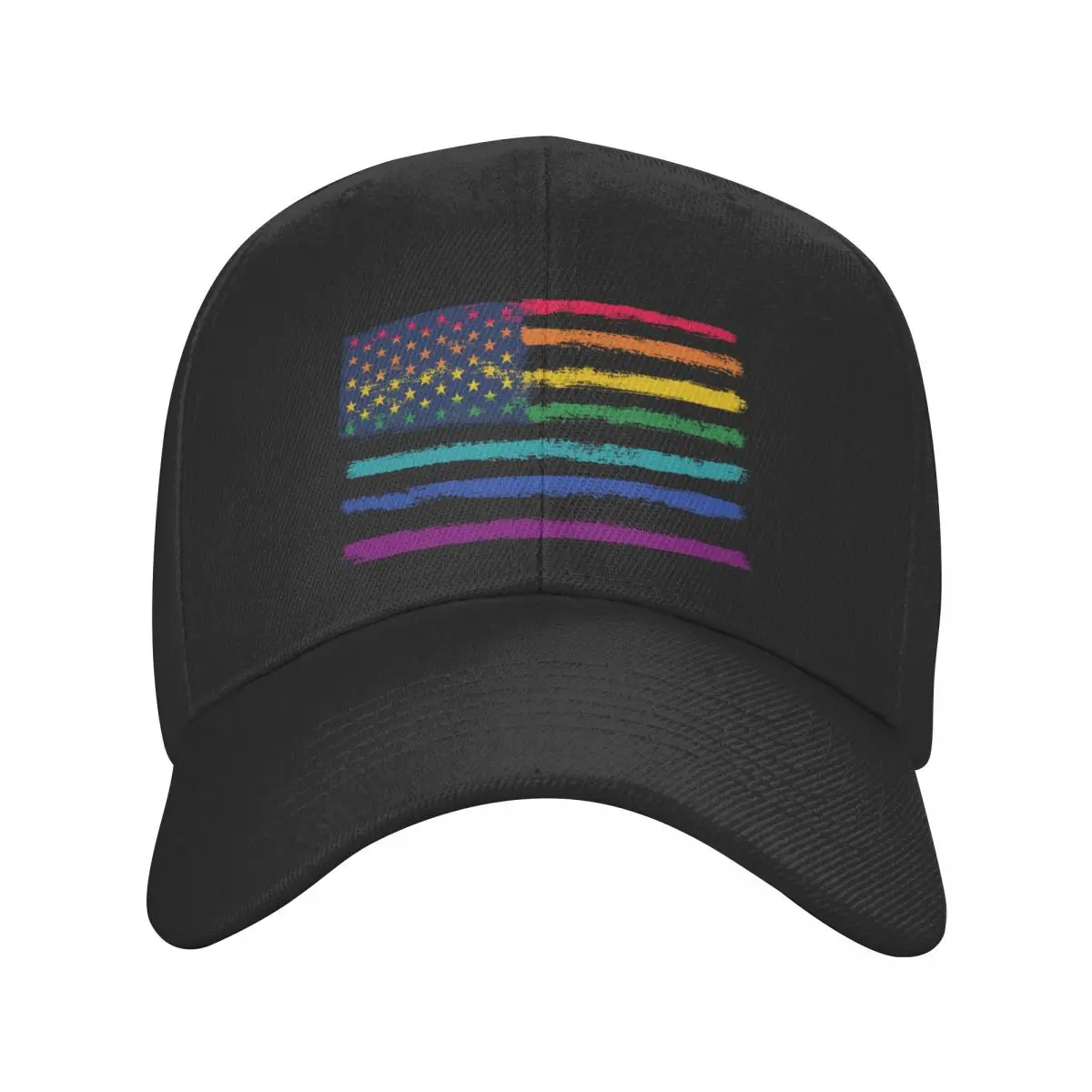 LGBT Gay Pride Rainbow American Flag Baseball Cap Dad Hat Snapback Caps - £12.61 GBP