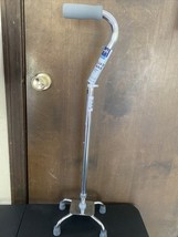 Medline Quad Cane Black 33&quot;- 37&quot;  Adjustable 300lb capacity Foam Grip Lo... - $20.92