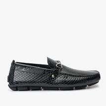 The Bologna Black Leather Bit Drive Loafer Men Shoe image 2