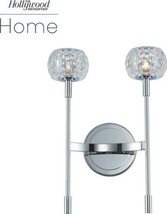 Wall Sconce KALCO Casual Luxury 2-Light 3000K Bulb Clear Glass Chrome Stainless - £1,321.30 GBP