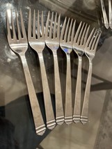 Farberware 18/8 Stainless Crown Royale Glossy 6 Salad Forks 6 3/4” - $27.46