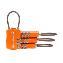 4 Pack TSA Approved Travel Luggage Locks 3 Dial Combination Cable Padlock For Su - £32.12 GBP