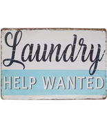 Laundry Help Wanted Vintage Farmhouse Laundry Room Sign Country Wall Dec... - $12.44