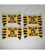 lot 4 hand stitched MUG RUG coaster 6x3.5&quot; knitting yarn Tea Coffee Cott... - $14.01