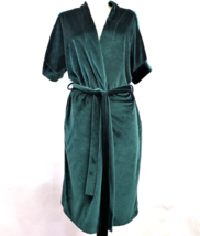 GRANADA Womens  Velvet Green Wrap Robe Short Sleeve Lounge Housecoat size L - £19.91 GBP