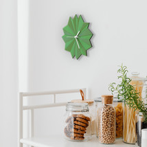 Contemporary modern custom wall clock in 2 shades of green - Origami Green - $1,835.56 MXN