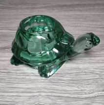 Vtg Indiana Glass #12144 Spanish Green Turtle Votive Candle Holder Made Usa Euc - £13.63 GBP