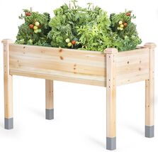 Elevated Wood Raised Garden Bed, 48”L x 24”W, Durable Planting Box for O... - $264.28