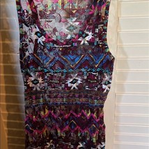 Almost famous Southwestern print semi-sheer tank top - $4.90