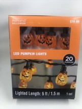 Halloween, LED Pumpkin Lights  strand Indoor/Outdoor  20 pumpkins. NIB - £11.03 GBP