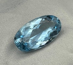 London Blue Topaz, oval cut amazingly clear natural 21 Carat faceted loose gemst - £195.80 GBP