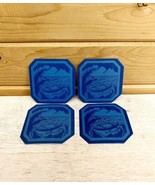 Vintage 1960s Coasters Lot of 4 Japan Die Cut 2.25&quot; Small Canoe Boat Wat... - $25.74