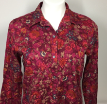 Ralph Lauren Petite Large Shirt Long Sleeve Red Floral Cotton LRL Top - $24.99