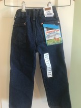 NEW TAGS Boys Wrangler Cowboy Cut Blue Jeans 2T Elastic Back pre shrunk - £15.58 GBP