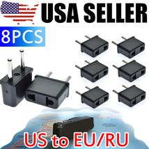 8Pc Travel Charger Converter Us To Eu/Ru European Adapter Plug For Power... - £16.51 GBP