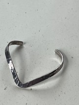 925 Mexico Marked Hammered Silver Chevron Bangle Bracelet –  signed underneath – - £26.84 GBP