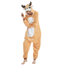 One-Piece Deer Adult&#39;s Animal Pajamas Halloween Party Cosplay Sleepwear - £18.83 GBP