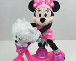 Just Play Disney Minnie Mouse On Scooter W/ Puppy in Basket  Sings, Talk... - £12.95 GBP