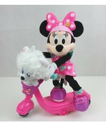 Just Play Disney Minnie Mouse On Scooter W/ Puppy in Basket  Sings, Talk... - £12.94 GBP