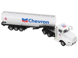 Chevron Tanker Truck White &quot;Chevron&quot; 1/50 Diecast Model by Daron - £34.57 GBP