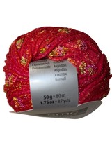 SMC Select Rosas Flower Detail Worsted Cotton Blend Yarn Red Yellow 1701 DL 4211 - £5.14 GBP