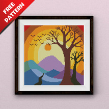 Sunset mandala Tibetan Free cross stitch PDF pattern - £0.00 GBP