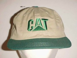 CAT Caterpillar Equipment Adult Unisex Khaki Beige Green Cap One Size New - $30.81