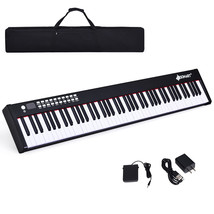 BXII 88 Key Digital Piano MIDI Keyboard w/ &amp;MP3 Practice Black - £160.86 GBP