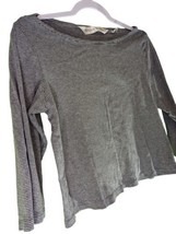 Victoria&#39;s Secret Grey/Black Striped Long Sleeve Comfy Top Women&#39;s Shirt Size L - £6.40 GBP