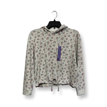 Hollywood The Jean People Girls Top Beige Floral Hooded Waffle Knit M 10... - $13.99