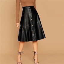 Handmade BLACK Women&#39;s Skirt Real Soft Lambskin Leather New Stylish Formal Party - £78.67 GBP+