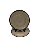 Dansk Santiago Brown Dinner Plates 10.5 Black Rim - Set of 2 - $44.53