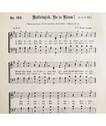 1883 Gospel Hymn Hallelujah He Is Risen Sheet Music Victorian Religious ... - $367.96 MXN