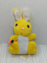 Russ Berrie 1977 plush yellow white Carrot bunny rabbit vintage used - $14.84