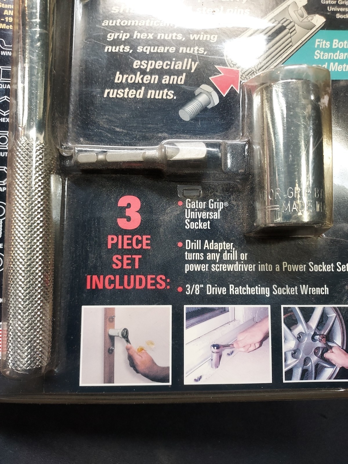 NEW Endeavor Tool Co. Rachet & GATOR GRIP Universal Socket 3/8 Drive MADE in USA Item image 2