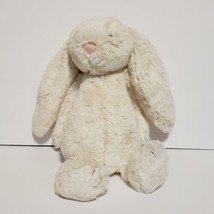 Jellycat Bashful Bunny Rabbit Plush Medium 12” Ivory White Cream Pink Nose - £15.16 GBP