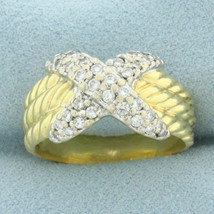 David Yurman X Cable Diamond Ring in 18k Yellow Gold - $1,940.50