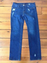 JustUSA Straight Leg Distressed Dark Wash Womens Jeans 9 34&quot; Waist - $19.99