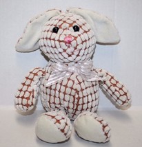 Goffa Easter Bunny Rabbit Raised Dot Cream Brown Chenille Plush Soft Toy Stuffed - £10.07 GBP