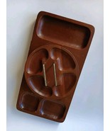 Lazy Susan Wooden Serving Tray Nut/Mint Vintage Shields Mahogany Cottage... - $309.17 MXN