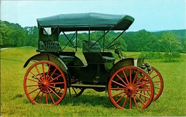 1908 International Harvester Buggy Car Long Island Auto Museum Chrome Postcard - £4.05 GBP