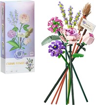 Lavender, Rose, Hydrangea Flower Bouquet Building Blocks Kit (547 Pcs) - £26.15 GBP